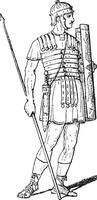 Roman Legionary, vintage engraving vector