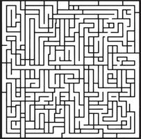 Abstract square maze. Easy level of difficulty. Game for kids. Puzzle for children. One entrances, one exit. Labyrinth conundrum. Flat vector illustration isolated on white background.