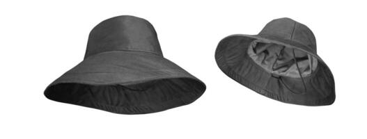 black bucket hat Isolated on a white background photo