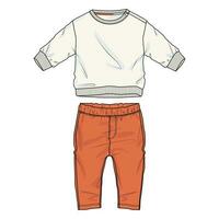 Sweatshirt with jogger sweatpants pant vector illustration template for kids