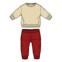 Sweatshirt with jogger sweatpants pant vector illustration template for kids