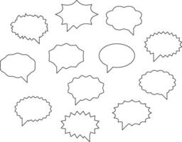 Set talk bubbles speech vector. Blank empty bubble icon design elements. Chat on line symbol template. Collection dialogue balloon stickers silhouette. vector