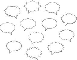 Set talk bubbles speech vector. Blank empty bubble icon design elements. Chat on line symbol template. Collection dialogue balloon stickers silhouette. vector