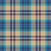 Plaid seamless pattern in blue. Check fabric texture. Vector textile print.