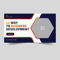 Customizable vector thumbnail design, business development idea video cover design, editable vector eps 10 file format