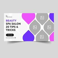 Customizable vector spa and beauty tips video thumbnail banner design, editable vector eps 10 file format