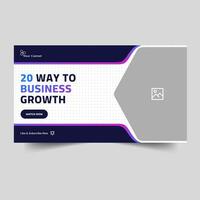 Editable vector eps video thumbnail banner design for business tips and tricks, business idea vector thumbnail, vector eps 10 file format