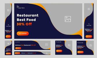 Fully editable vector web set banner design for social media post, food recipe banner, offer banner, restaurant food delivery, vector eps 10 file format banner design