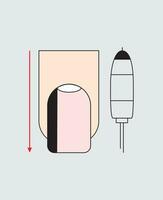 How to use a Cutter. Tips and Tricks. Professional Manicure Tutorial. Vector illustration. Nails instruction