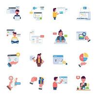 Collection of Software Development Flat Icons vector