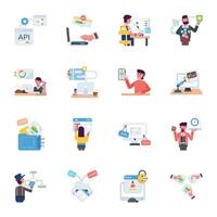 Pack of Software Engineering Flat Icons vector