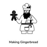 Trendy Making Gingerbread vector