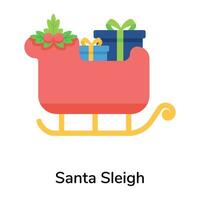 Trendy Santa Sleigh vector