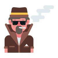 Trendy Detective Smoking vector