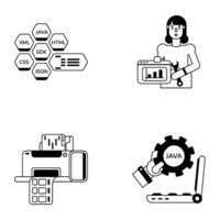 Pack of Programming Glyph Icons vector