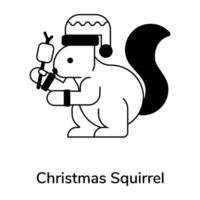 Trendy Christmas Squirrel vector