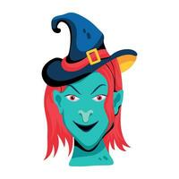Trendy Witch Face vector