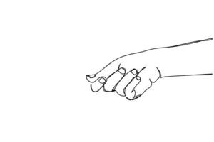 Continuous line art of hand gesture vector