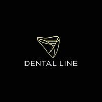 tooth shape logo with line art design style concept vector