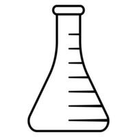 Logo chemical laboratory, laboratory flask, test tube scale measuring volume vector