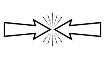 Opposite arrows, counter direction, resistance icon, counter collision arrows vector