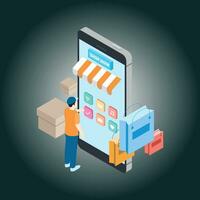 compras concepto con personas vector