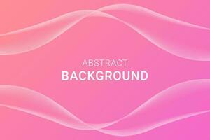 Abstract gradient background with thin waves. Pink color vector