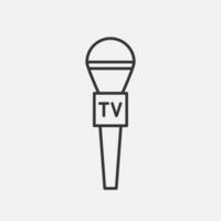 Microphone line icon. News on TV and radio. Interview journalist. Vector. vector