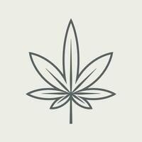 canabis línea icono. marijuana planta. herbario fumar. vector