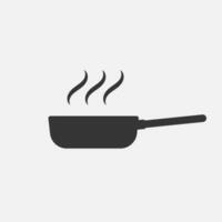 Frying cooking pat icon. Kitchen pot. Vector
