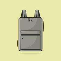 dibujos animados vector mochila aislado en ligero antecedentes. espalda a colegio plano ilustración. básico urbano bolsa. viaje mano equipaje. niños colegio bolso diseño. niño estudiando vistoso tela mochila.