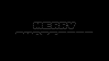 fröhlich Weihnachten ASCII Wort Animation Schleife auf schwarz Hintergrund. ASCII Code Kunst Symbole Schreibmaschine im und aus bewirken mit geloopt Bewegung. video