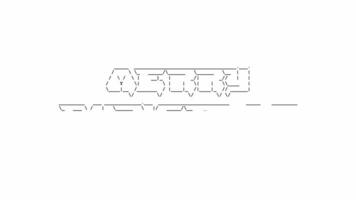 allegro Natale ascii parola animazione ciclo continuo su nero sfondo. ascii codice arte simboli macchina da scrivere nel e su effetto con loop movimento. video