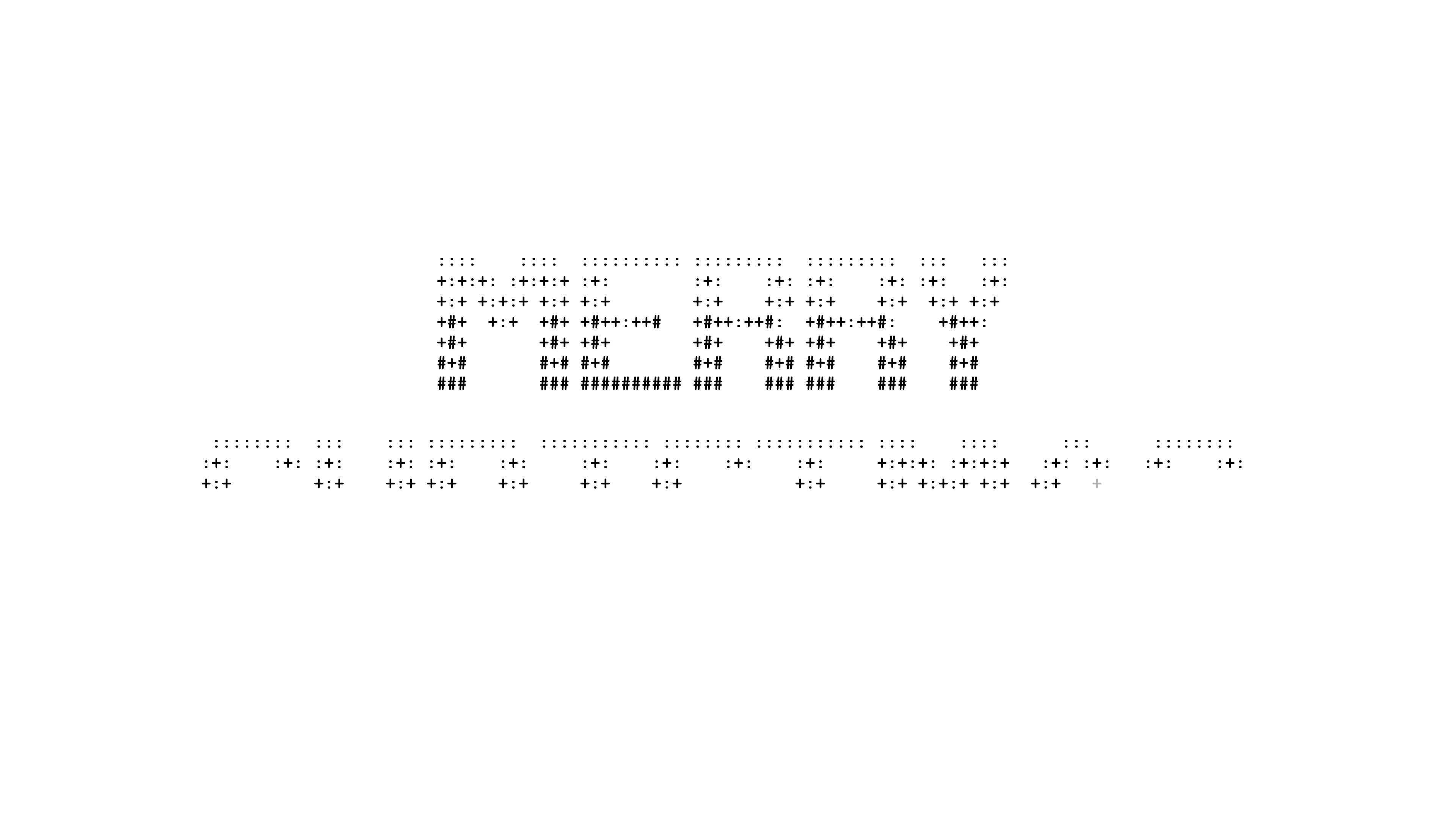 Merry christmas ascii word animation loop on black background. Ascii