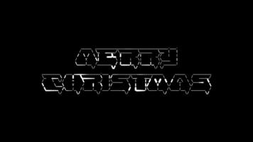 Merry christmas ascii word animation on black background. Ascii art code symbols with shining and glittering sparkles effect backdrop. Attractive attention promo. video