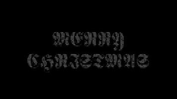 allegro Natale ascii parola animazione su nero sfondo. ascii arte codice simboli con splendente e luccicante scintille effetto sfondo. attraente Attenzione promo. video