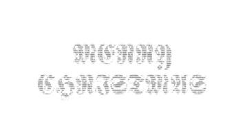 alegre Natal ascii palavra animação ciclo em Preto fundo. ascii código arte símbolos máquina de escrever dentro e Fora efeito com em loop movimento. video