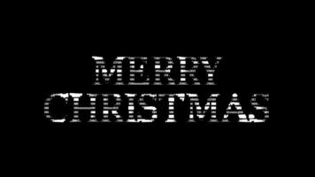 Merry christmas ascii word animation on black background. Ascii art code symbols with shining and glittering sparkles effect backdrop. Attractive attention promo. video