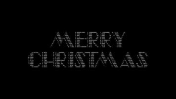 Merry christmas ascii word animation on black background. Ascii art code symbols with shining and glittering sparkles effect backdrop. Attractive attention promo. video