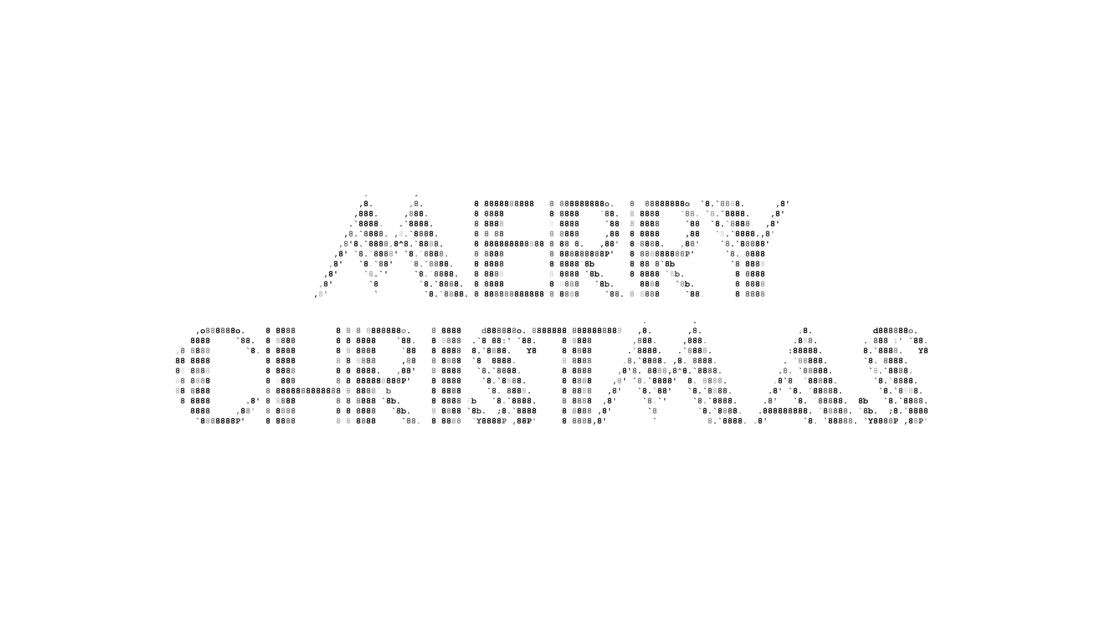 Merry christmas ascii word animation on white background. Ascii art