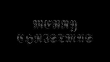 vrolijk Kerstmis ascii woord animatie lus Aan zwart achtergrond. ascii code kunst symbolen schrijfmachine in en uit effect met lusvormige beweging. video