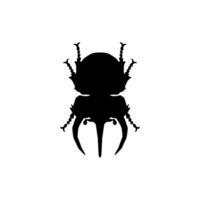Silhouette of the Horn Beetle or Oryctes Rhinoceros, Dynastinae, can use for Art Illustration, Logo, Pictogram, Website, Apps or Graphic Design Element. Vector Illustration