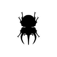 Silhouette of the Horn Beetle or Oryctes Rhinoceros, Dynastinae, can use for Art Illustration, Logo, Pictogram, Website, Apps or Graphic Design Element. Vector Illustration