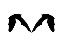 Silhouette of the Pair of Flying Fox or Bat for Art Illustration, Icon, Symbol, Pictogram, Logo, Website, or Graphic Design Element. Vector Illustration