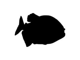 Piranha Fish Silhouette, can use for Logo Gram, Website, Art Illustration, Pictogram, Icon or Graphic Design Element. Vector Illustration