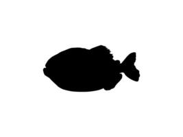 Piranha Fish Silhouette, can use for Logo Gram, Website, Art Illustration, Pictogram, Icon or Graphic Design Element. Vector Illustration
