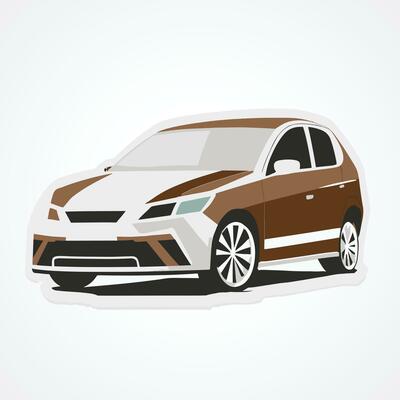 Flat design Hand drawn car illustration