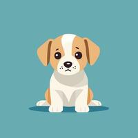 Hand drawn cartoon puppy illustration vector