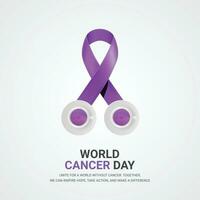 World cancer day creative design for social media post vector