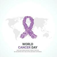 World cancer day creative design for social media post vector